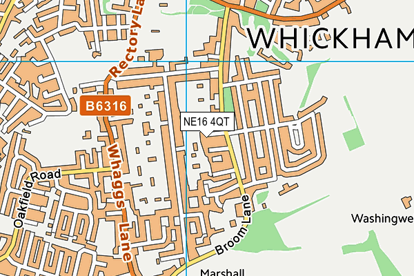 NE16 4QT map - OS VectorMap District (Ordnance Survey)