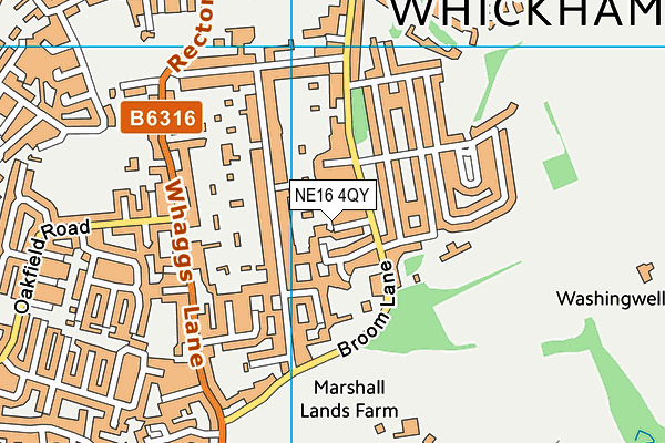 NE16 4QY map - OS VectorMap District (Ordnance Survey)