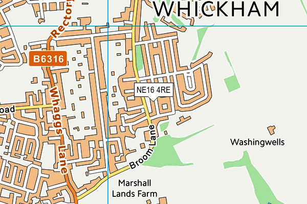 NE16 4RE map - OS VectorMap District (Ordnance Survey)