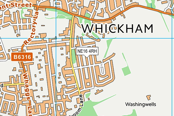 NE16 4RH map - OS VectorMap District (Ordnance Survey)
