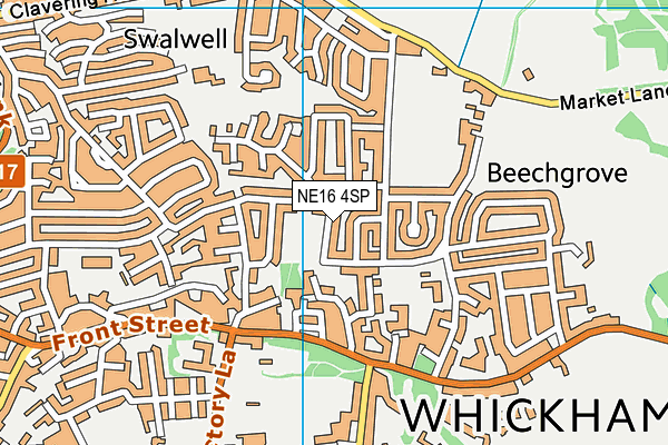 NE16 4SP map - OS VectorMap District (Ordnance Survey)