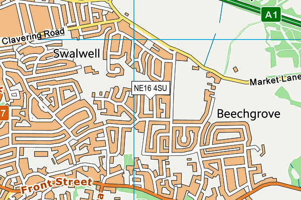 NE16 4SU map - OS VectorMap District (Ordnance Survey)