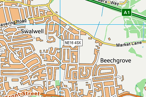 NE16 4SX map - OS VectorMap District (Ordnance Survey)