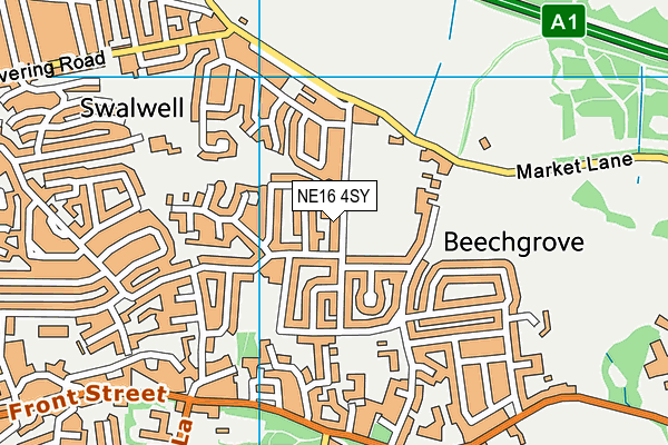 NE16 4SY map - OS VectorMap District (Ordnance Survey)