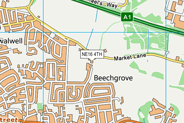 NE16 4TH map - OS VectorMap District (Ordnance Survey)