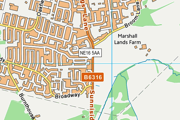 NE16 5AA map - OS VectorMap District (Ordnance Survey)