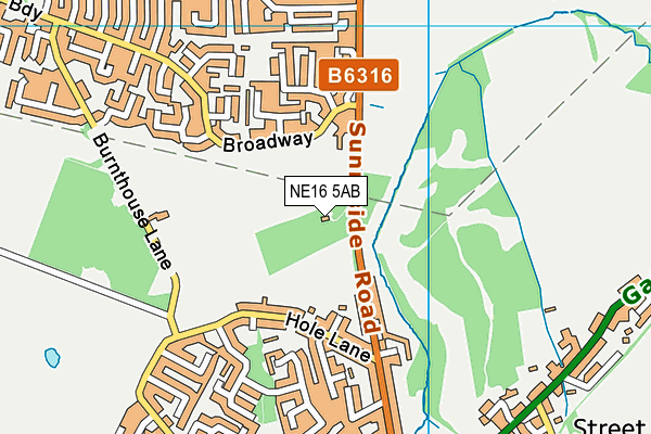 NE16 5AB map - OS VectorMap District (Ordnance Survey)