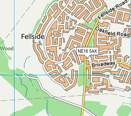 NE16 5AX map - OS VectorMap District (Ordnance Survey)