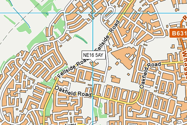 Fellside Community Primary School map (NE16 5AY) - OS VectorMap District (Ordnance Survey)