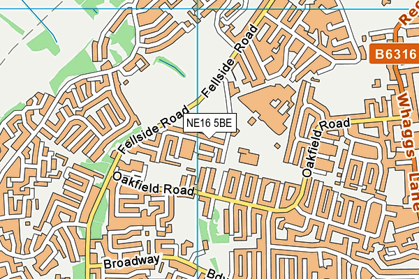 NE16 5BE map - OS VectorMap District (Ordnance Survey)