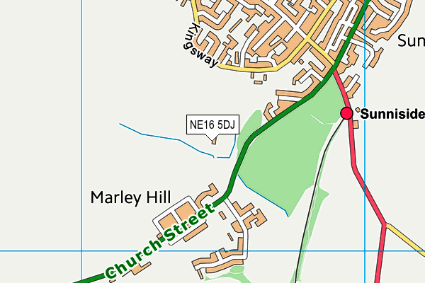 NE16 5DJ map - OS VectorMap District (Ordnance Survey)