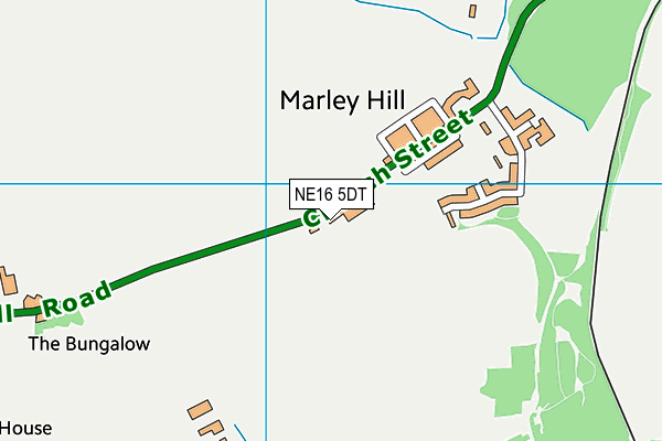 Marley Hill Primary School (Closed) map (NE16 5DT) - OS VectorMap District (Ordnance Survey)