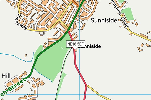 NE16 5EF map - OS VectorMap District (Ordnance Survey)