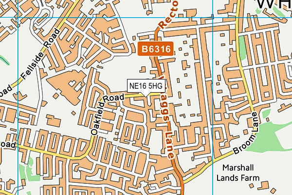 NE16 5HG map - OS VectorMap District (Ordnance Survey)