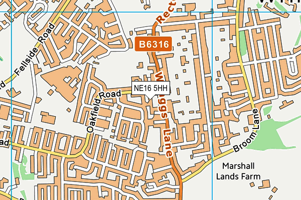 NE16 5HH map - OS VectorMap District (Ordnance Survey)