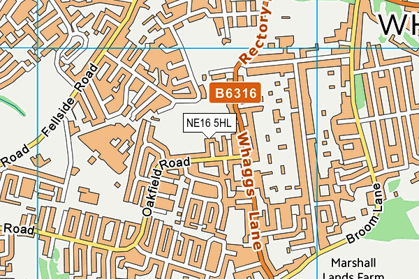 NE16 5HL map - OS VectorMap District (Ordnance Survey)