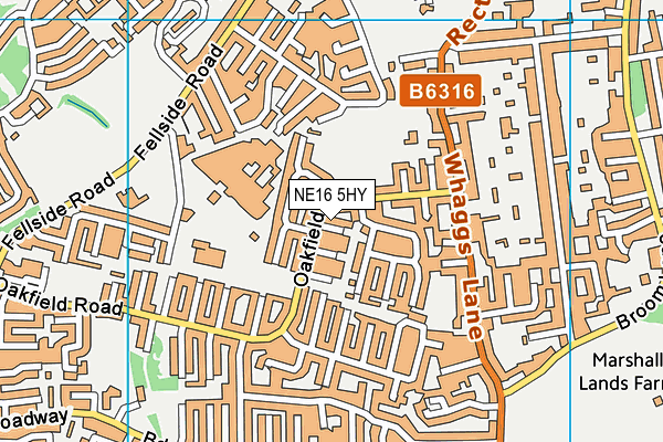 NE16 5HY map - OS VectorMap District (Ordnance Survey)