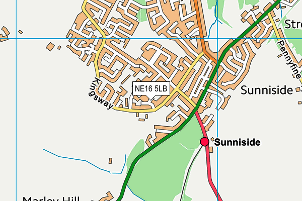 NE16 5LB map - OS VectorMap District (Ordnance Survey)