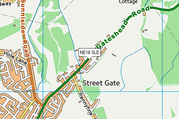 NE16 5LE map - OS VectorMap District (Ordnance Survey)