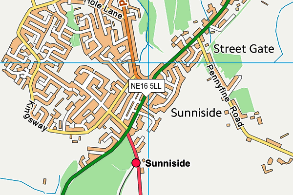 NE16 5LL map - OS VectorMap District (Ordnance Survey)