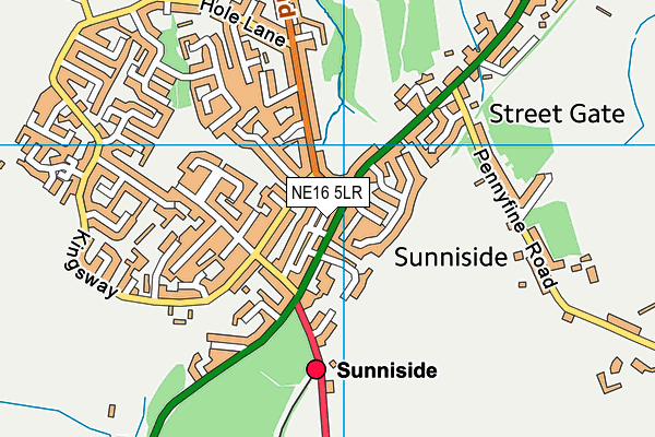 NE16 5LR map - OS VectorMap District (Ordnance Survey)