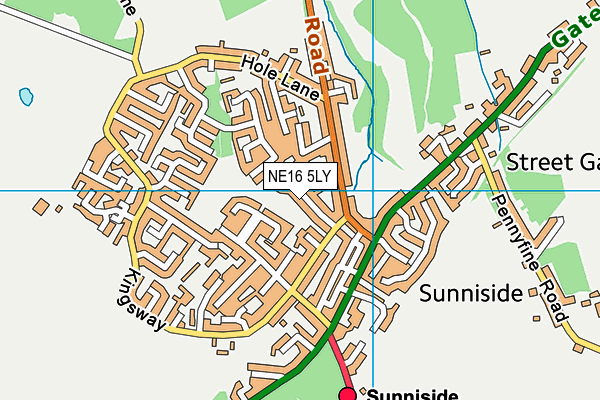 NE16 5LY map - OS VectorMap District (Ordnance Survey)