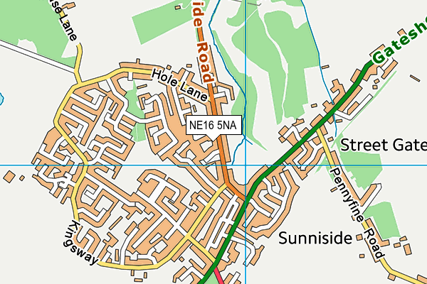 NE16 5NA map - OS VectorMap District (Ordnance Survey)