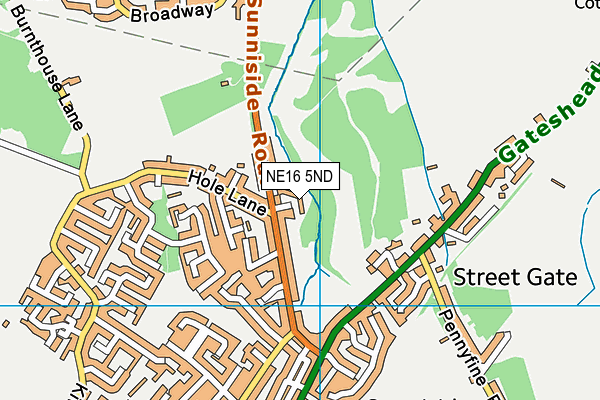 NE16 5ND map - OS VectorMap District (Ordnance Survey)