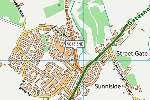 NE16 5NE map - OS VectorMap District (Ordnance Survey)