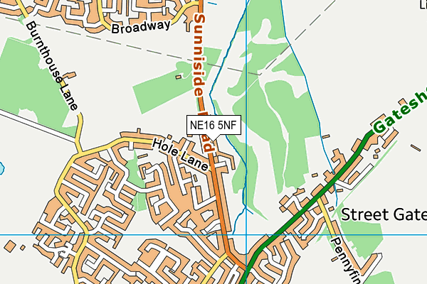 NE16 5NF map - OS VectorMap District (Ordnance Survey)