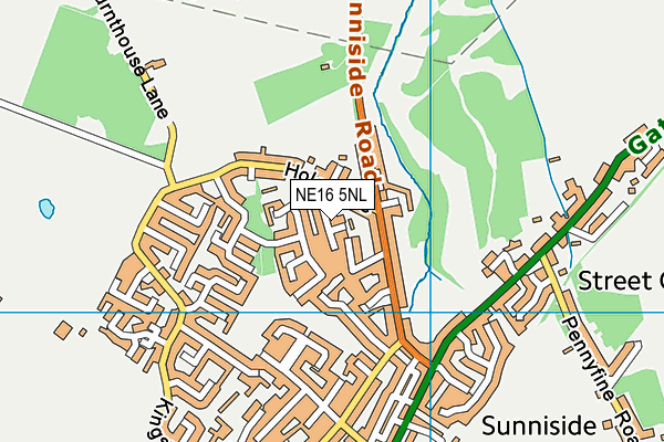 NE16 5NL map - OS VectorMap District (Ordnance Survey)