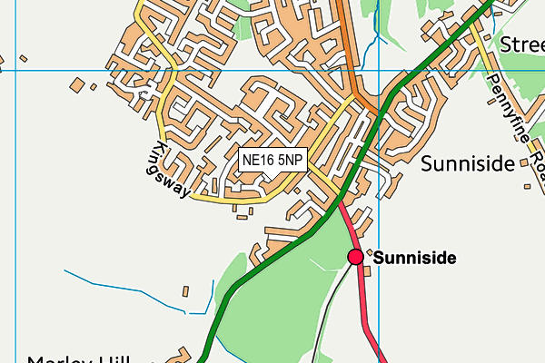 NE16 5NP map - OS VectorMap District (Ordnance Survey)