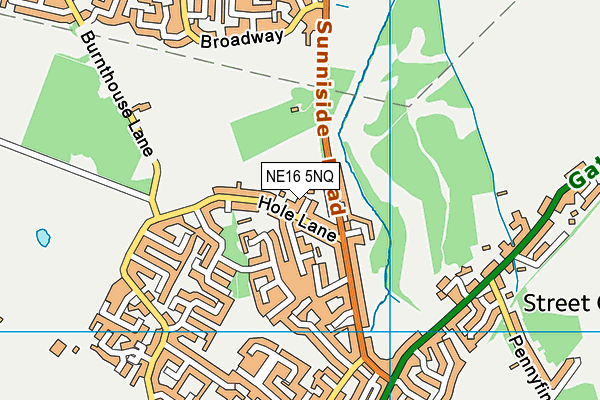 NE16 5NQ map - OS VectorMap District (Ordnance Survey)