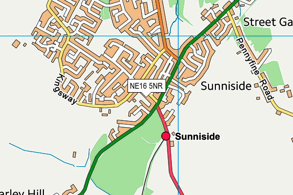 NE16 5NR map - OS VectorMap District (Ordnance Survey)