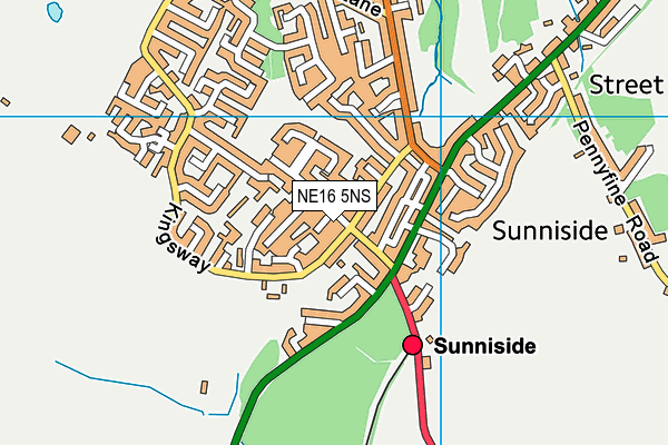 NE16 5NS map - OS VectorMap District (Ordnance Survey)