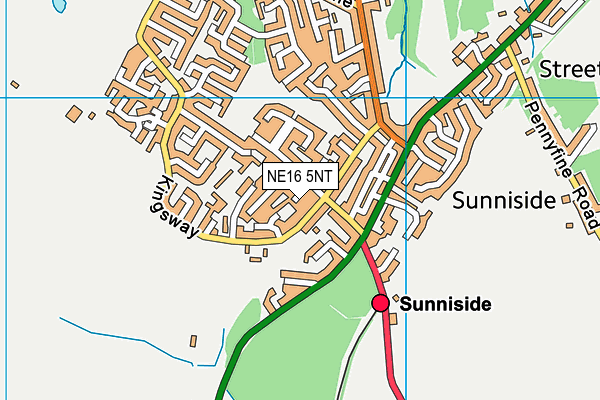 NE16 5NT map - OS VectorMap District (Ordnance Survey)