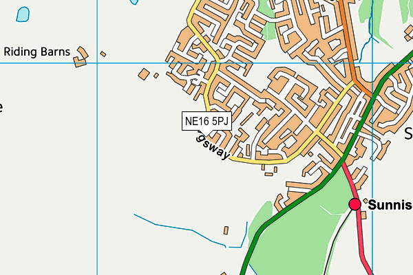 NE16 5PJ map - OS VectorMap District (Ordnance Survey)