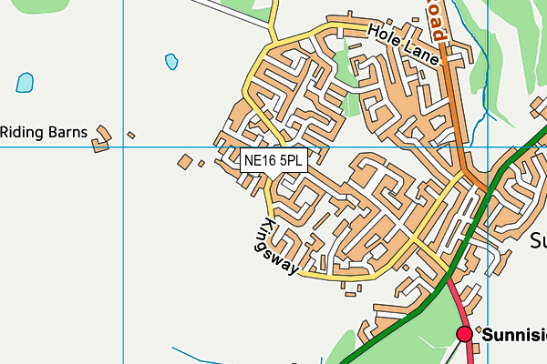 NE16 5PL map - OS VectorMap District (Ordnance Survey)