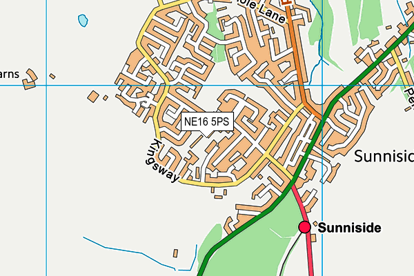 NE16 5PS map - OS VectorMap District (Ordnance Survey)