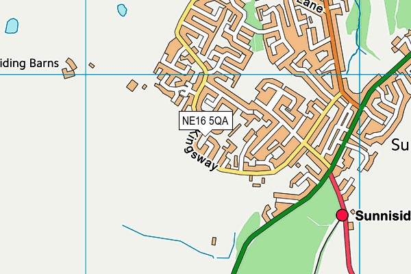 NE16 5QA map - OS VectorMap District (Ordnance Survey)