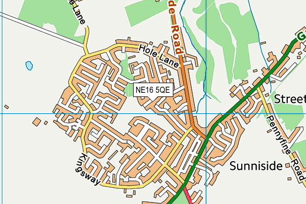 NE16 5QE map - OS VectorMap District (Ordnance Survey)