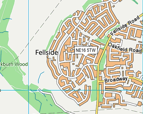 NE16 5TW map - OS VectorMap District (Ordnance Survey)