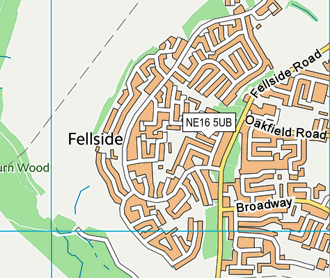 NE16 5UB map - OS VectorMap District (Ordnance Survey)