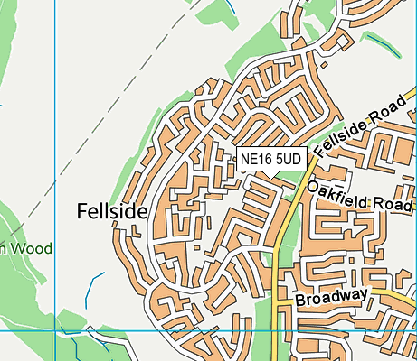 NE16 5UD map - OS VectorMap District (Ordnance Survey)