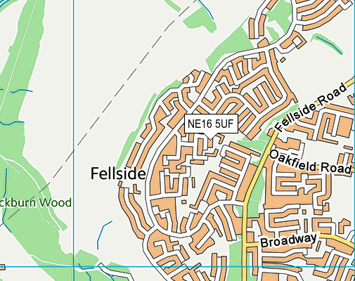 NE16 5UF map - OS VectorMap District (Ordnance Survey)