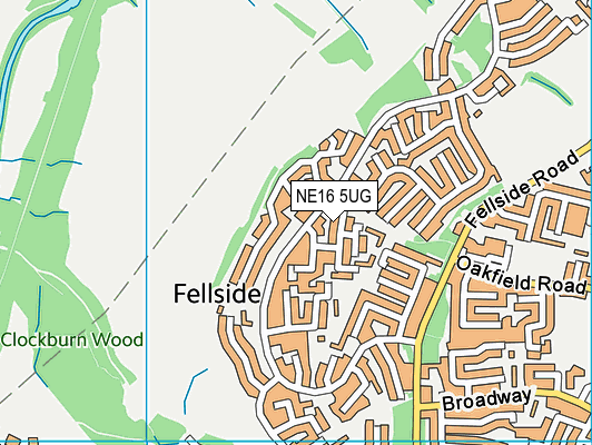 NE16 5UG map - OS VectorMap District (Ordnance Survey)