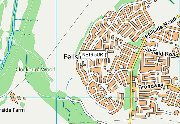 NE16 5UR map - OS VectorMap District (Ordnance Survey)