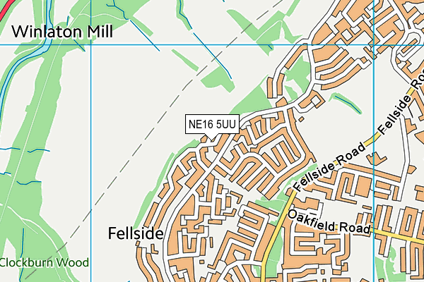 NE16 5UU map - OS VectorMap District (Ordnance Survey)