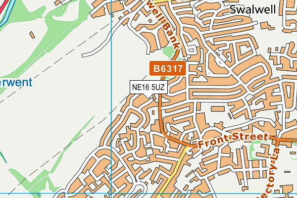 NE16 5UZ map - OS VectorMap District (Ordnance Survey)