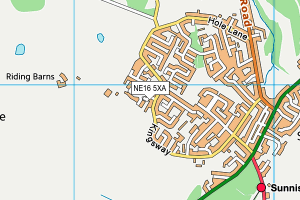 NE16 5XA map - OS VectorMap District (Ordnance Survey)